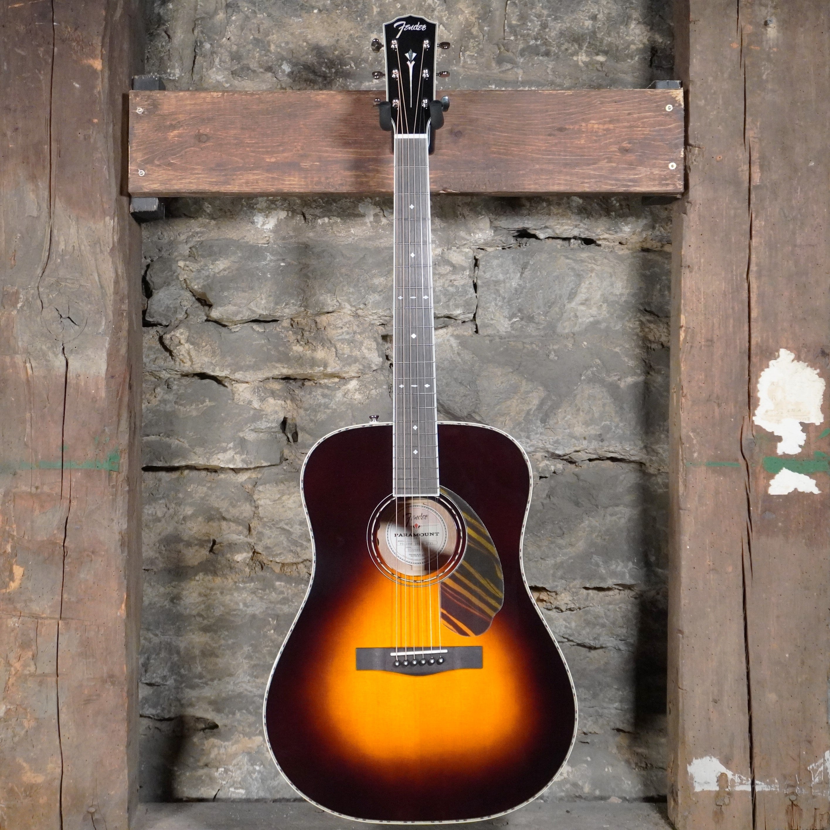 Fender PD-220E Dreadnought Paramount 3-Color Vintage Sunburst Ovangkol Fretboard