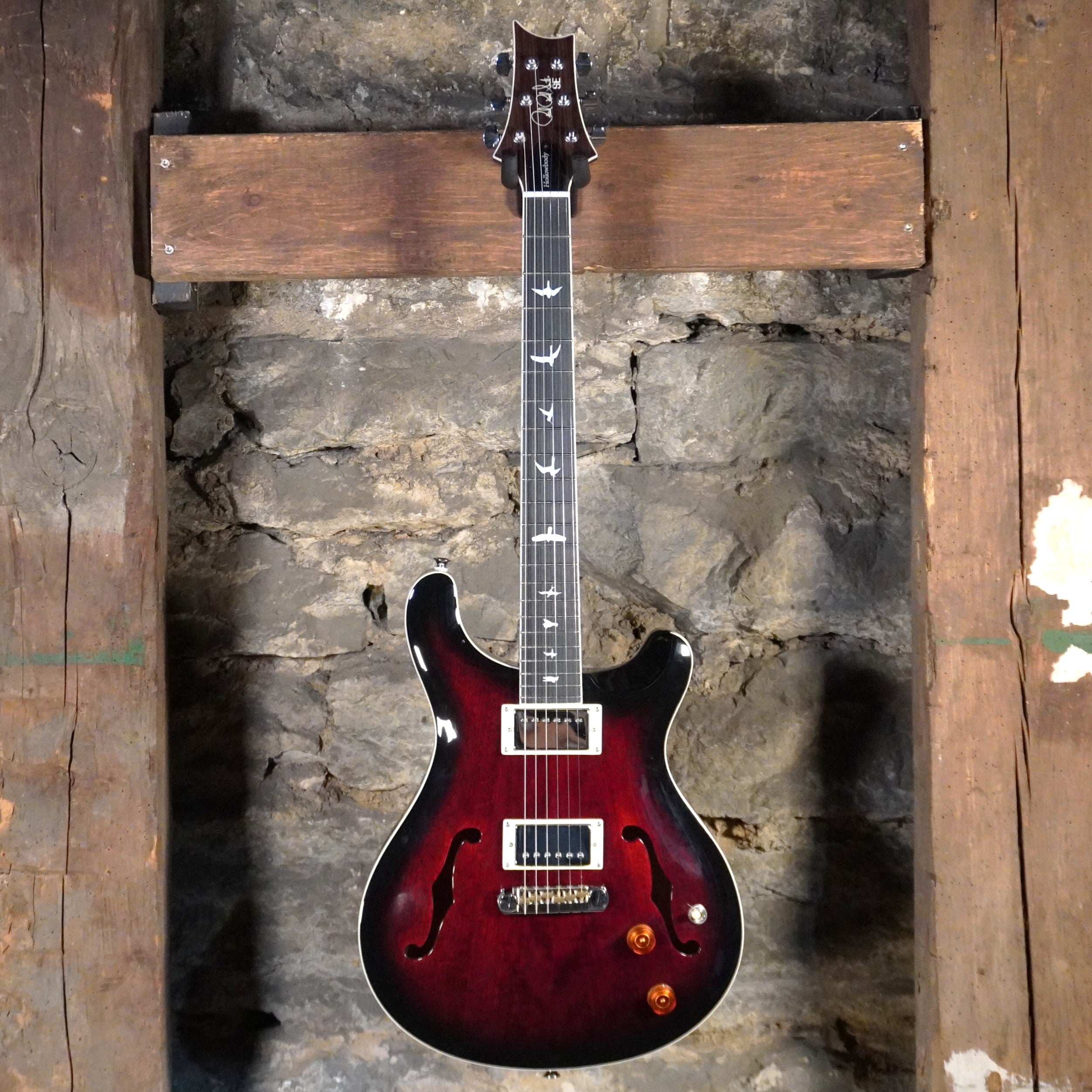 Used PRS SE Hollowbody Standard Fire Red Burst w/Hard Case Used