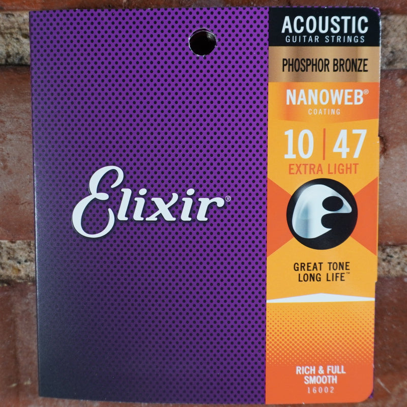 Elixir Acoustic Phosphor Bronze Nanoweb Extra Light 10-47