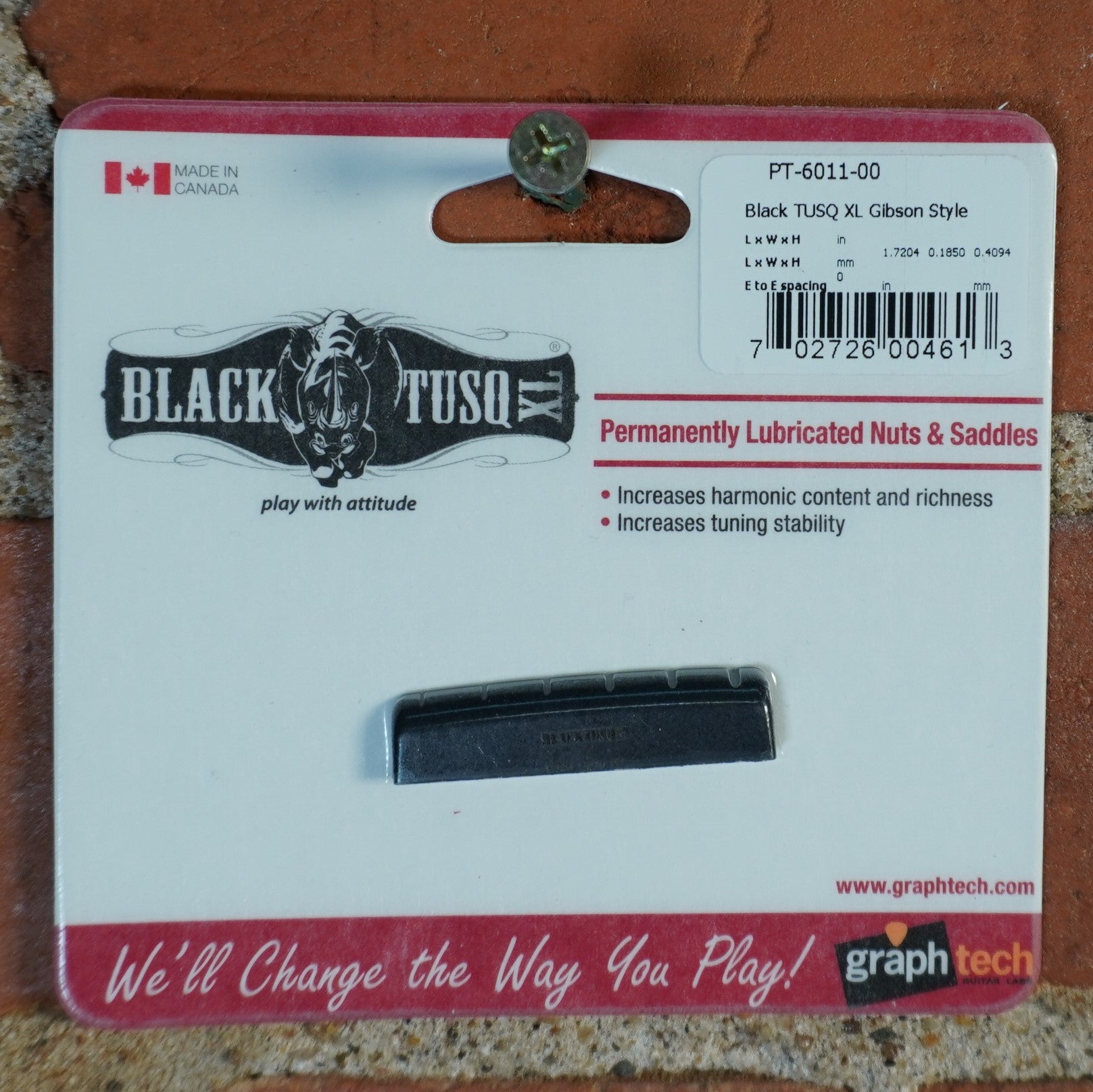 Graph Tech Black Tusq XL Guitar Nut Slotted Post 2014 Gibson