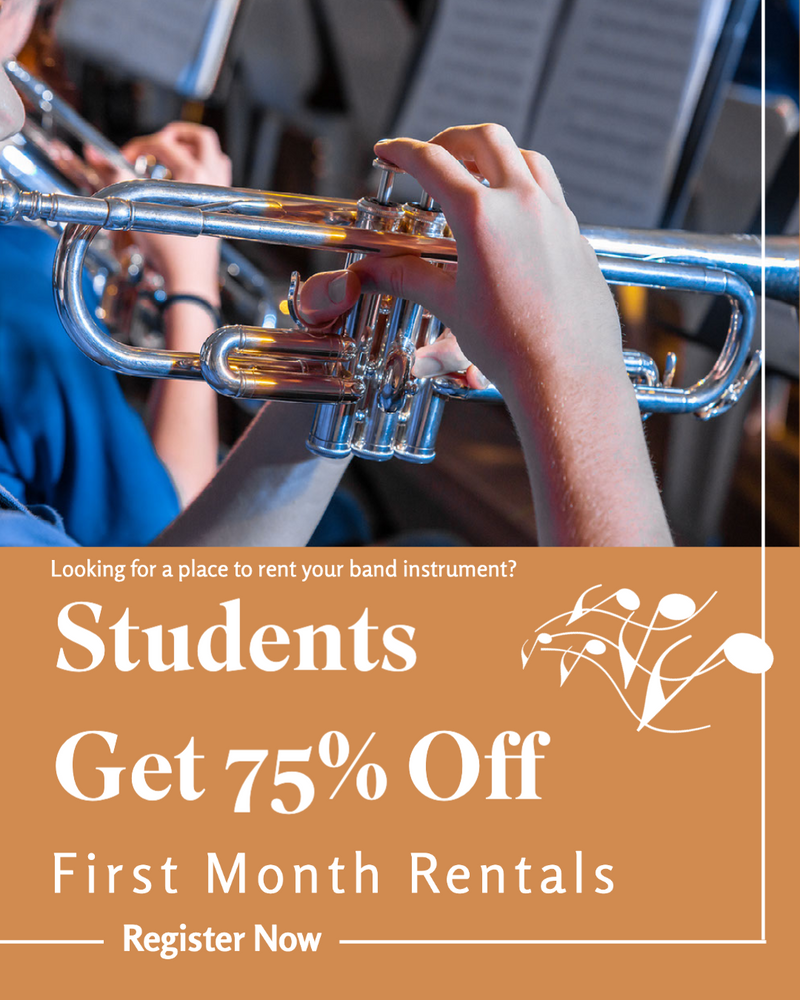 Student Band Rentals 75% Off!