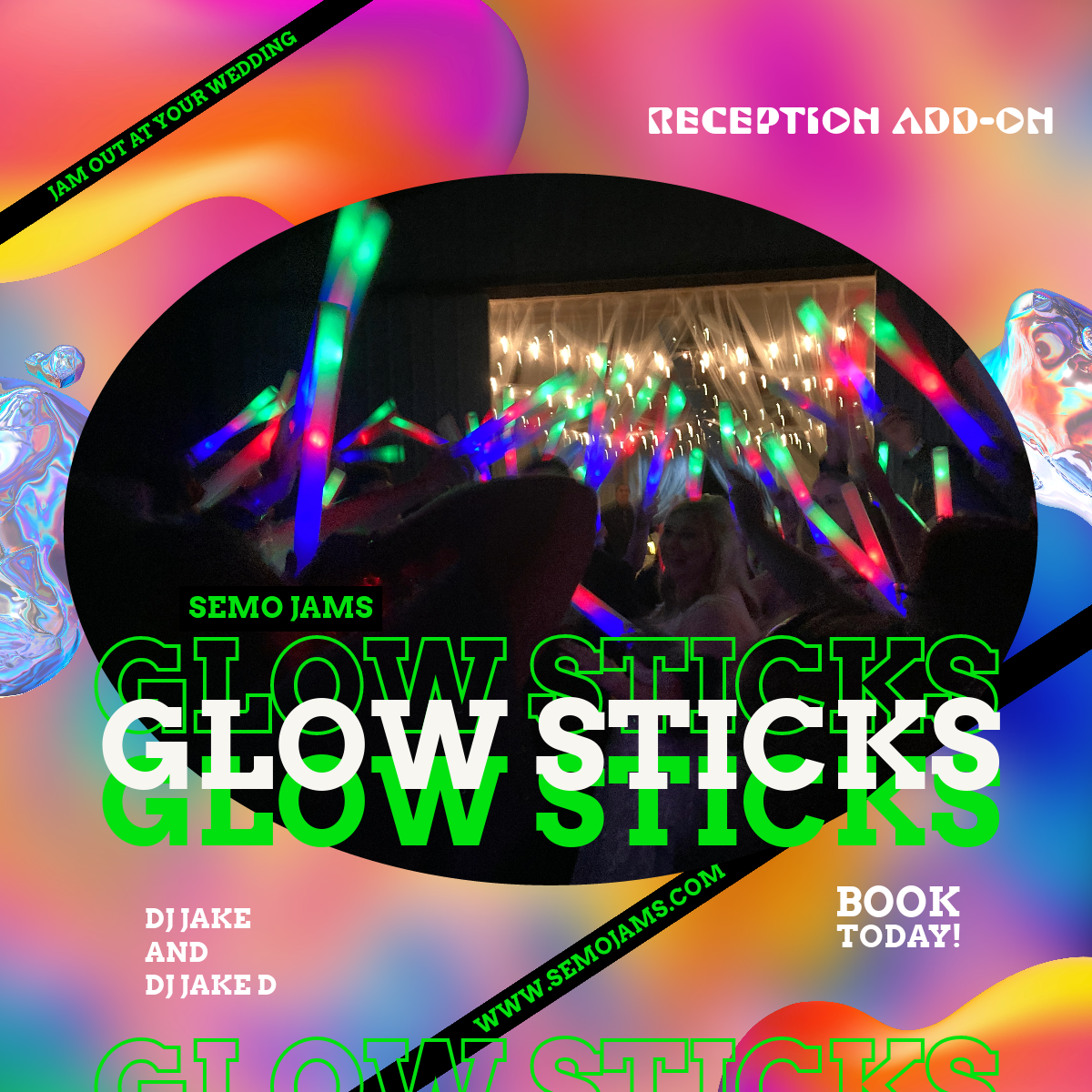 Glow Stick Wedding Reception Add Ons with JAMS