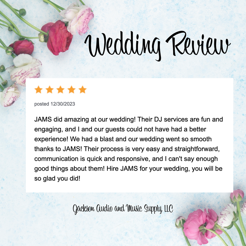 JAMS Wedding DJ Review