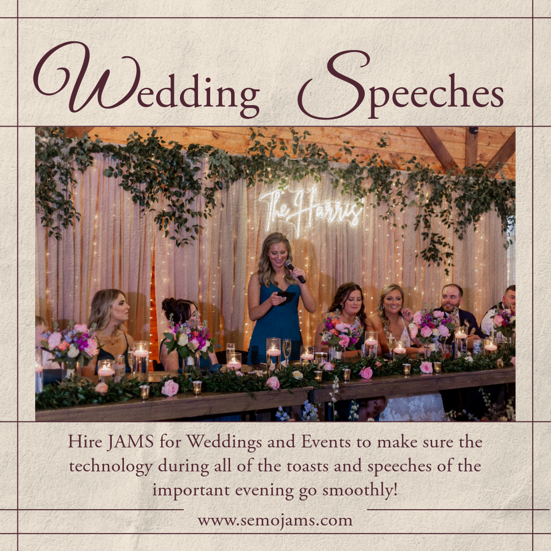 Wedding Speeches Tech Provided with DJ Service
