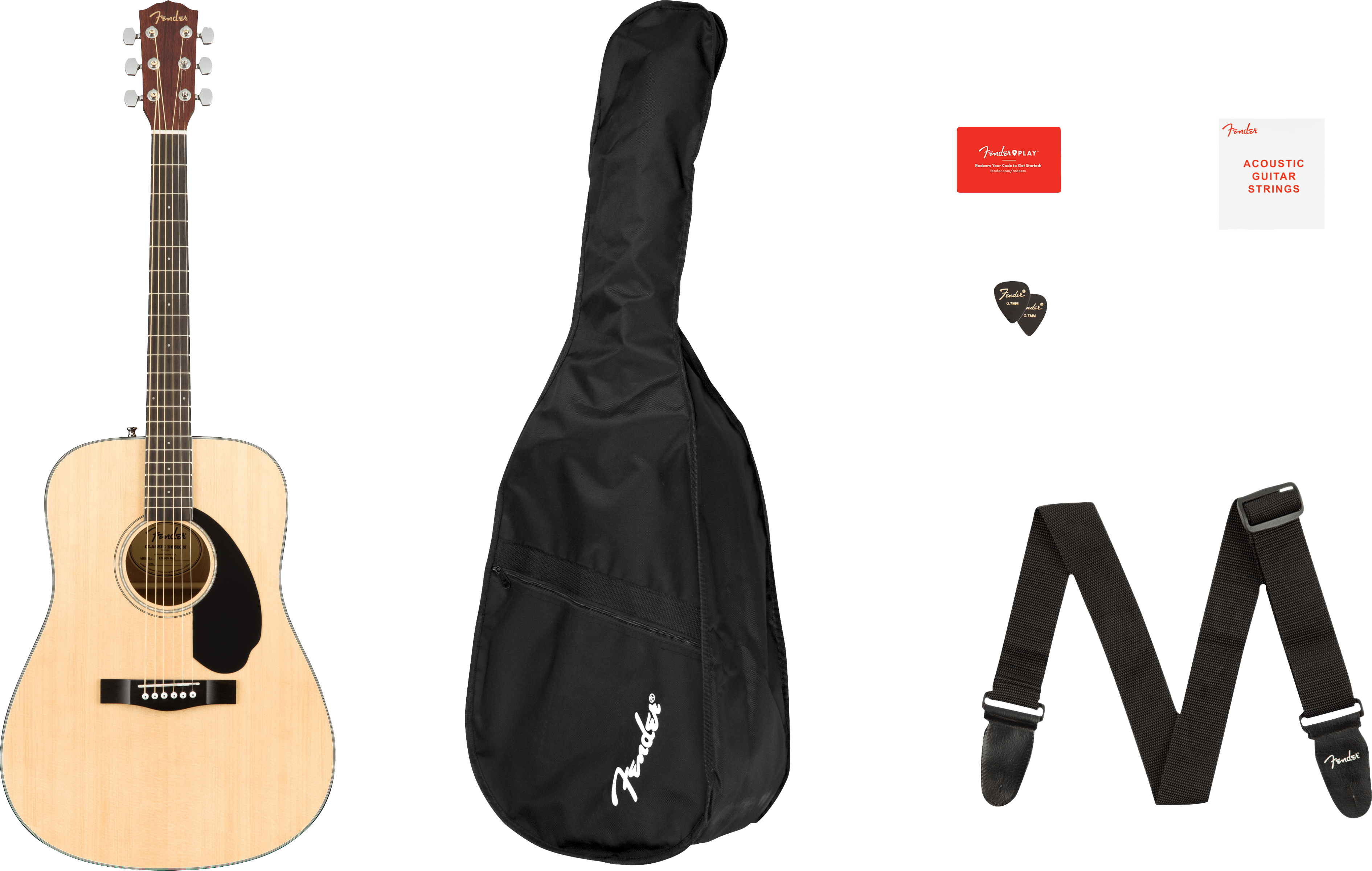Fender CD-60 Dreadnought V2 Acoustic Guitar Pack Natural