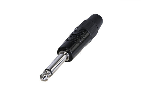 Rean 1/4" Finger Groove 1/4" Male Connector Black