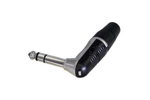 Rean Finger Groove 1/4" Right Angle Stereo Plug