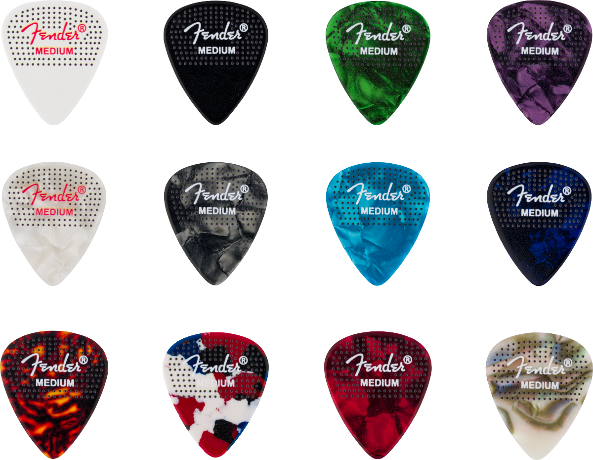 351 Dotted Celluloid Picks, 12-Pack, Medium