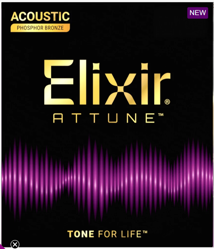 Elixir Attune Phosphor Bronze Acoustic Guitar String Light .12-.53