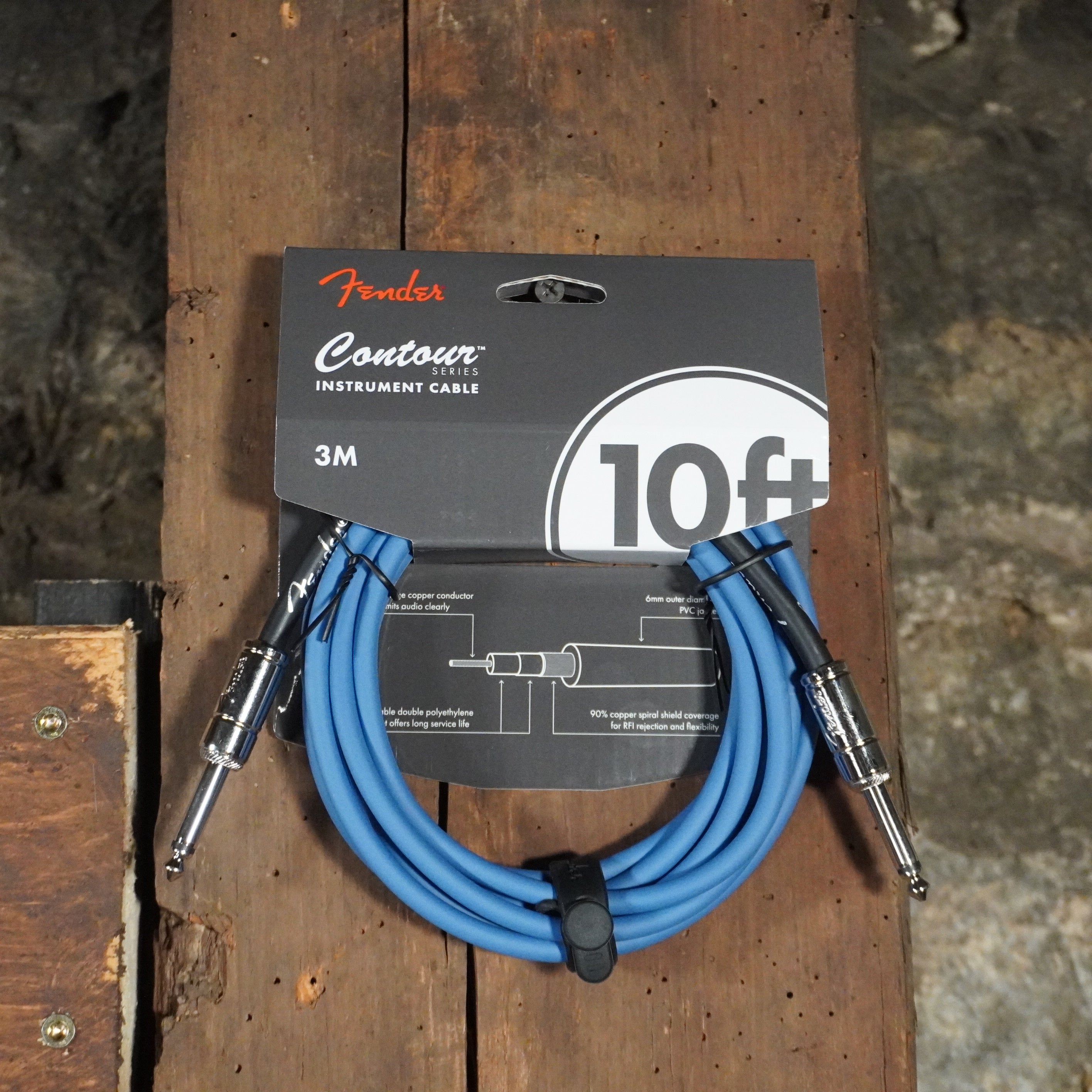 Fender Contour™ Series 10ft Lake Placid Blue Instrument Cable