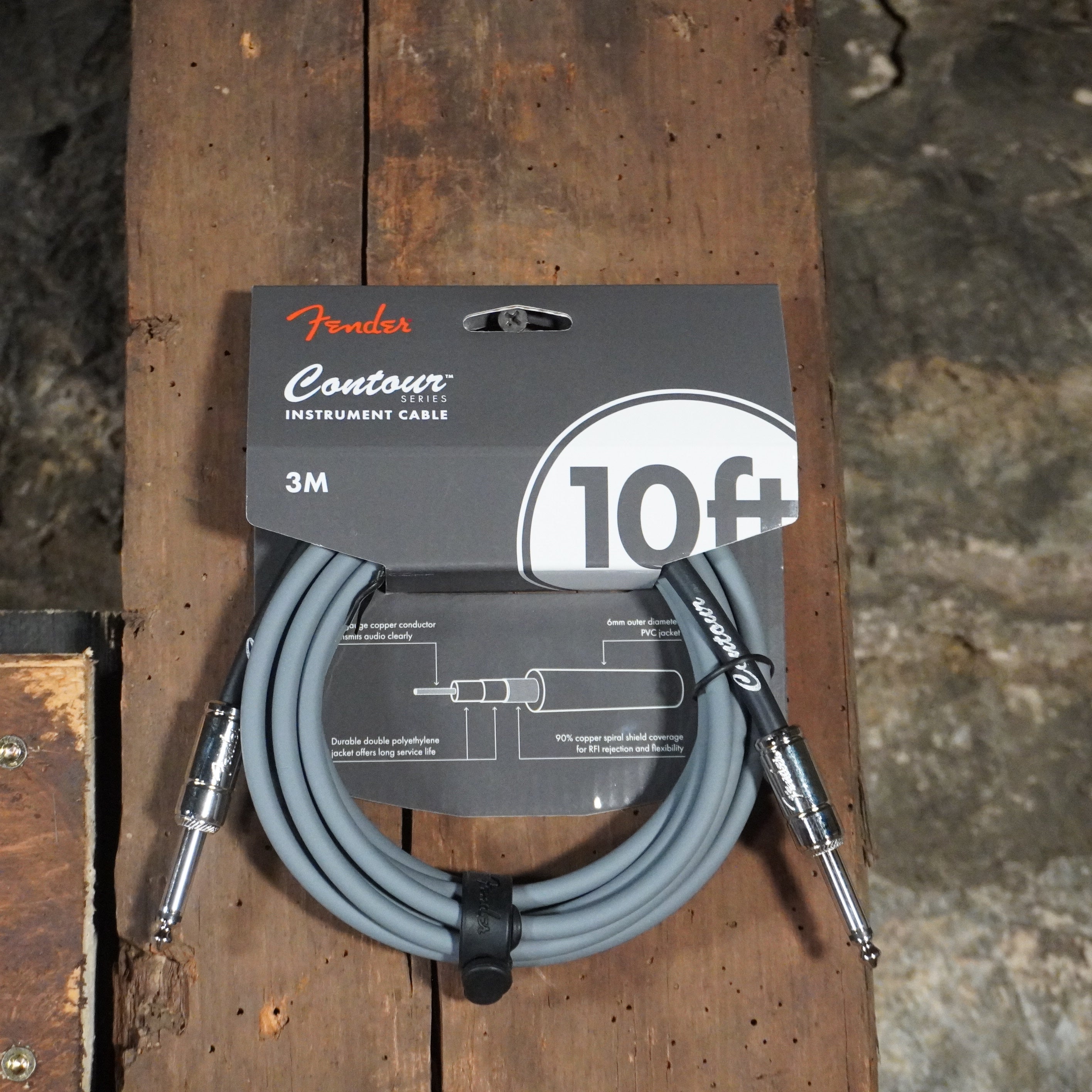 Fender Contour™ Series 10ft Inca Silver Instrument Cable