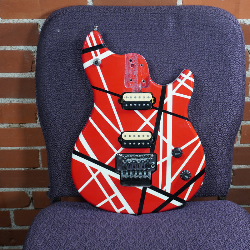 EVH Clone Body Only Solid Body Electric Guitar Red/Black/White Stripes