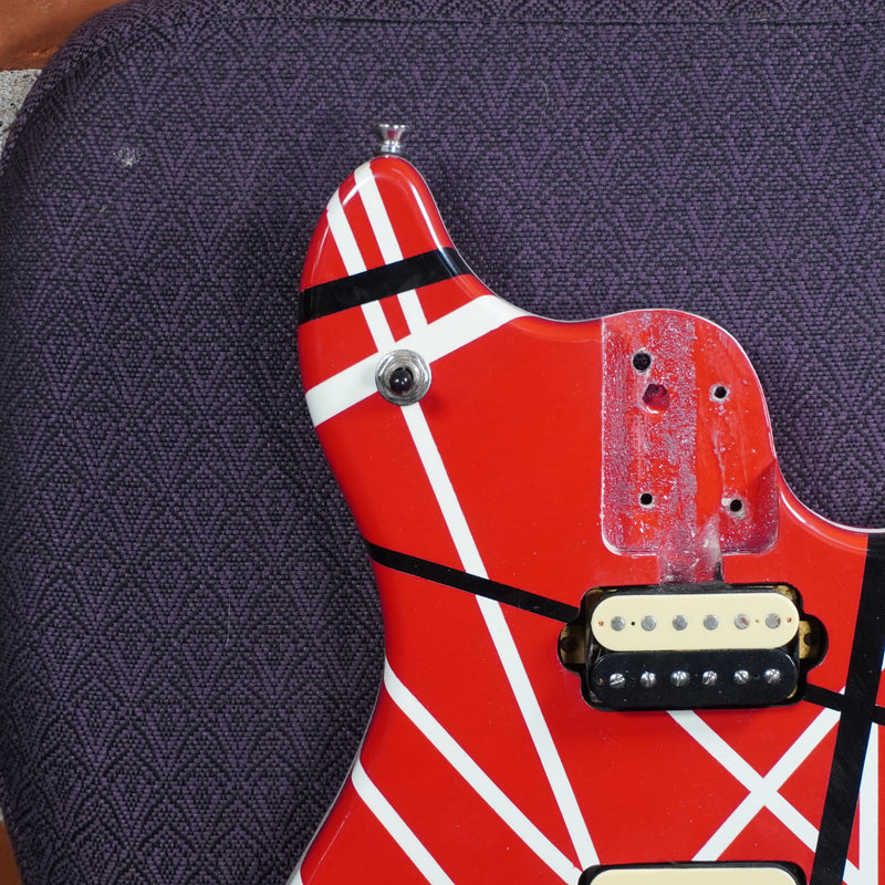 EVH Clone Body Only Solid Body Electric Guitar Red/Black/White Stripes