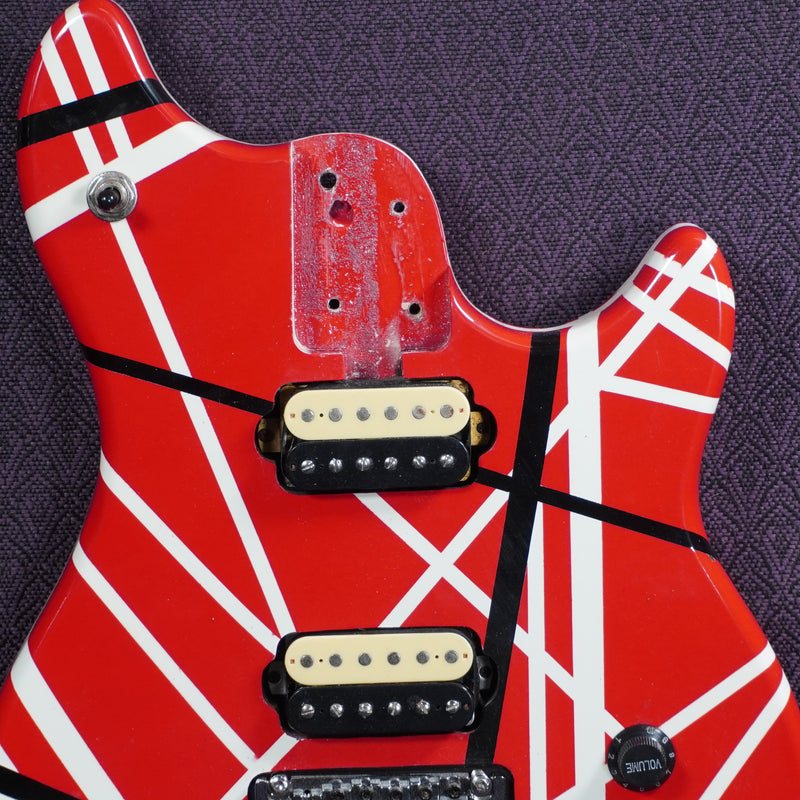 EVH Clone Body Only Solid Body Electric Guitar Red/Black/White Stripes