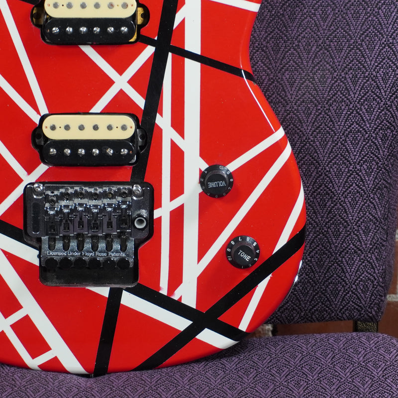 EVH Clone Body Only Solid Body Electric Guitar Red/Black/White Stripes