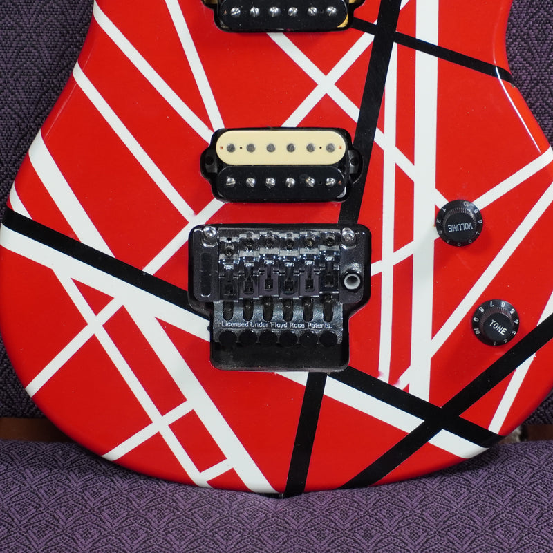 EVH Clone Body Only Solid Body Electric Guitar Red/Black/White Stripes