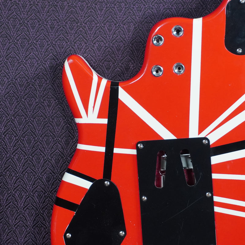 EVH Clone Body Only Solid Body Electric Guitar Red/Black/White Stripes