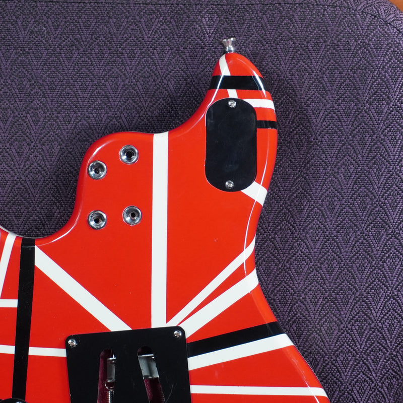 EVH Clone Body Only Solid Body Electric Guitar Red/Black/White Stripes