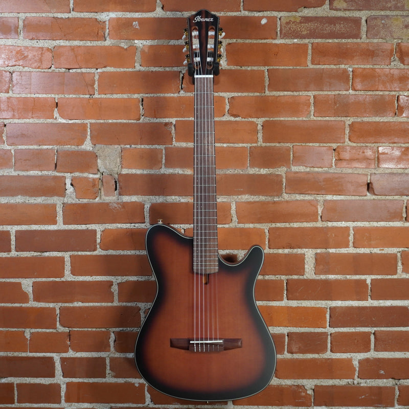 Ibanez FRH10NBSF Thinline Nylon Acoustic Electric Guitar Brown Sunburst