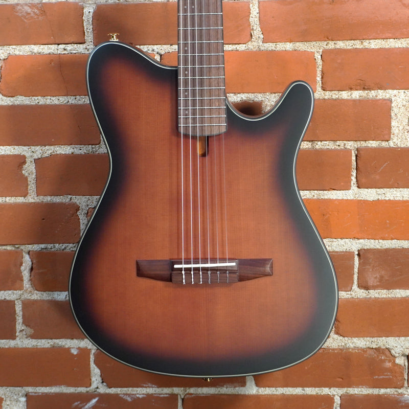 Ibanez FRH10NBSF Thinline Nylon Acoustic Electric Guitar Brown Sunburst