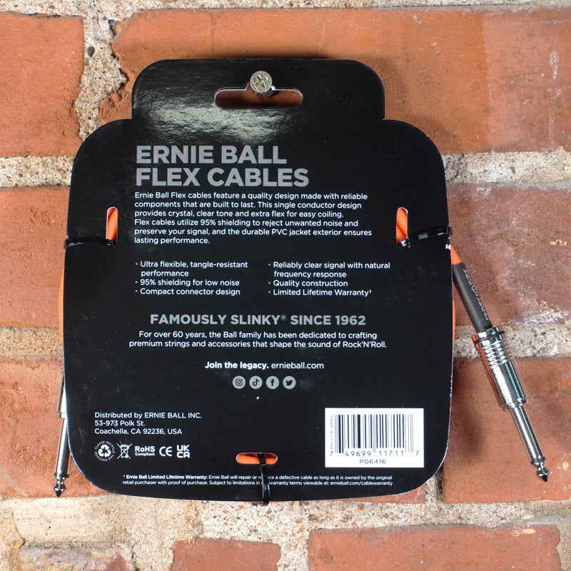 Ernie Ball Flex Instrument Cable Orange 10ft