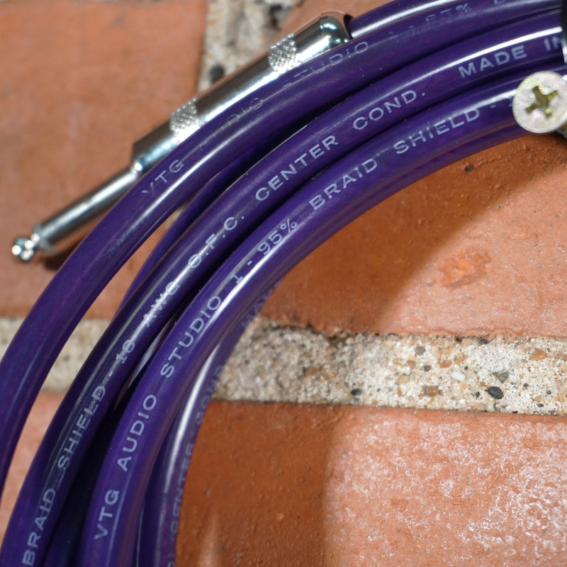 JAMS Studio Instrument Cable 1/4" Connectors Purple 12ft
