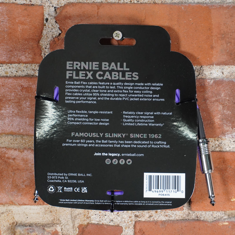 Ernie Ball Flex Instrument Cable Purple 10ft