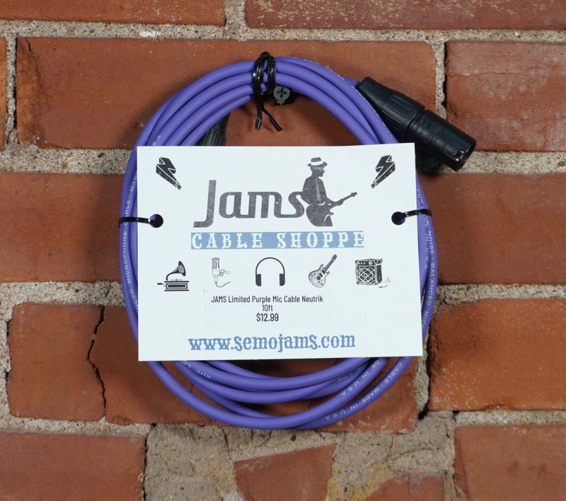 JAMS Limited Purple Mic Cable Neutrik Connectors