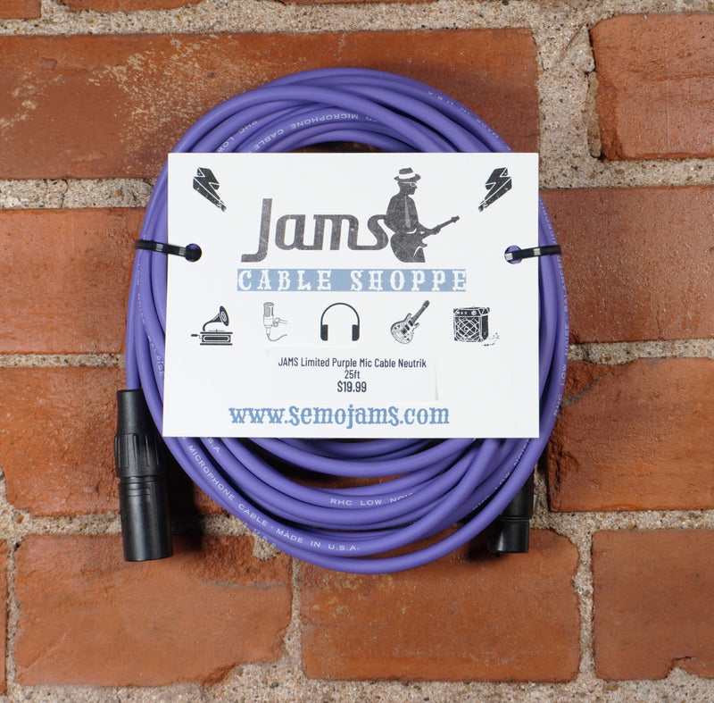 JAMS Limited Purple Mic Cable Neutrik Connectors