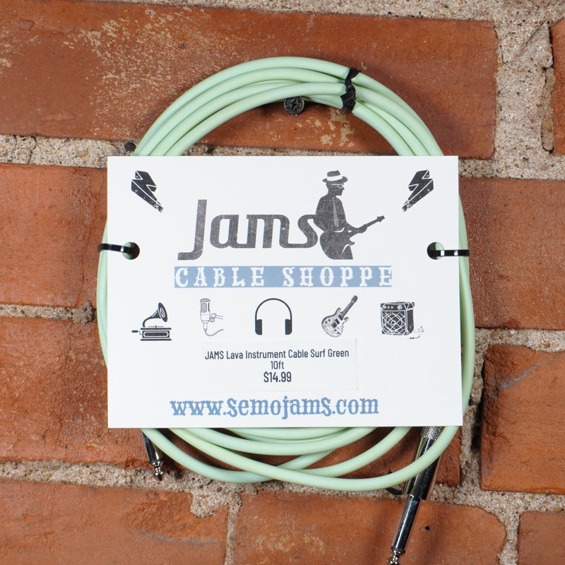 JAMS Lava Instrument Cable Surf Green 10ft