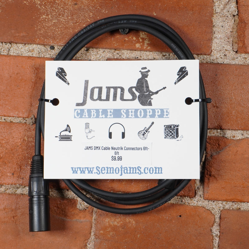 JAMS DMX Cable Neutrik Connectors 6ft-25ft