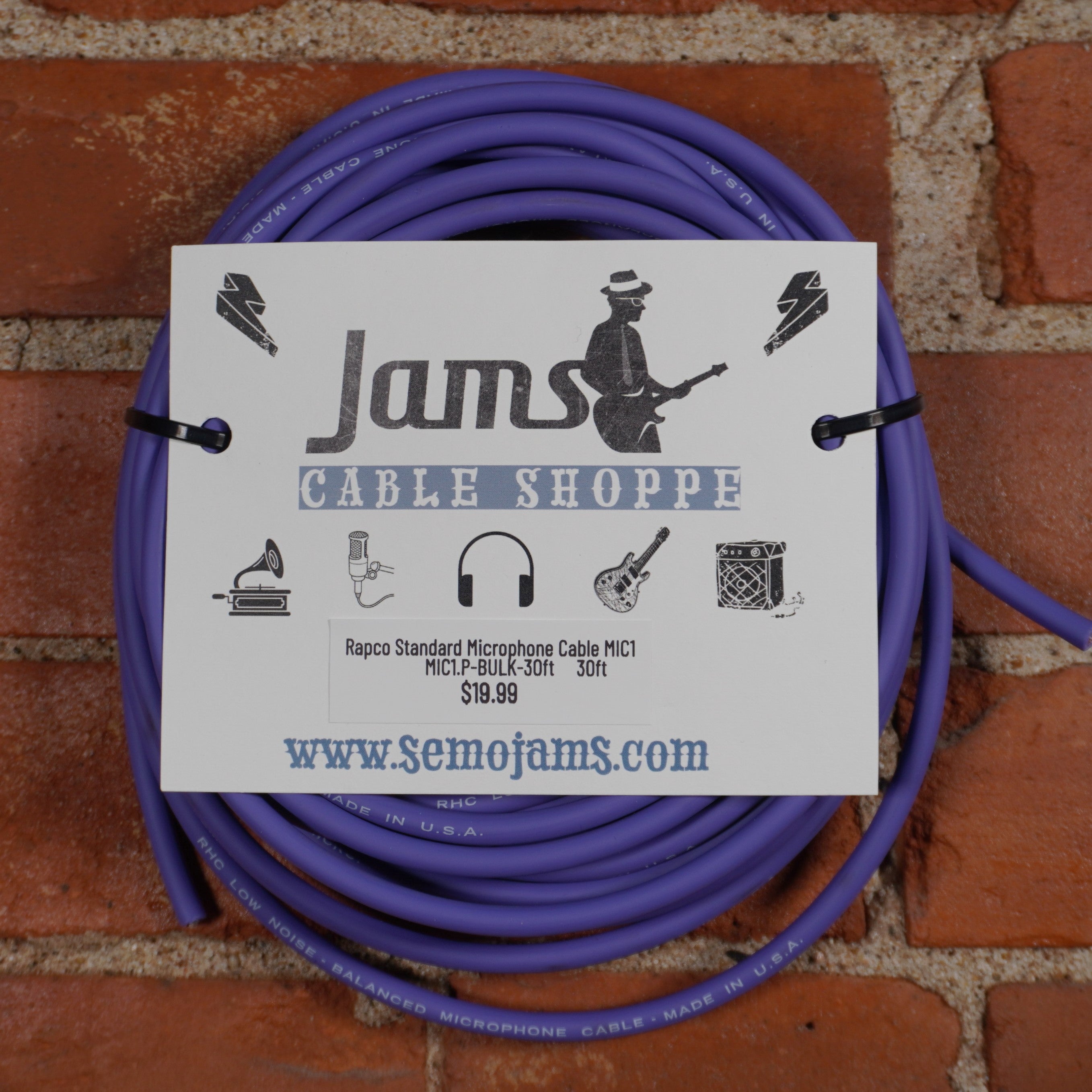 Rapco Standard Microphone Cable MIC1 Purple Jacket Bulk Cable