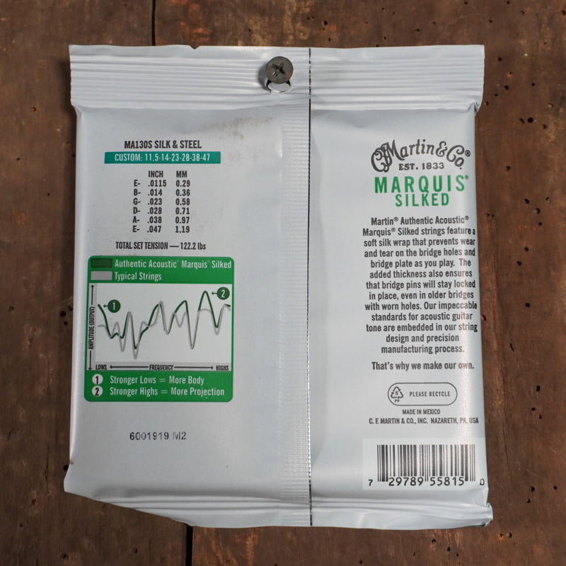 Martin Strings Marquis Silked Guitar Strings Silk and Steel Custom Light 11.5-47
