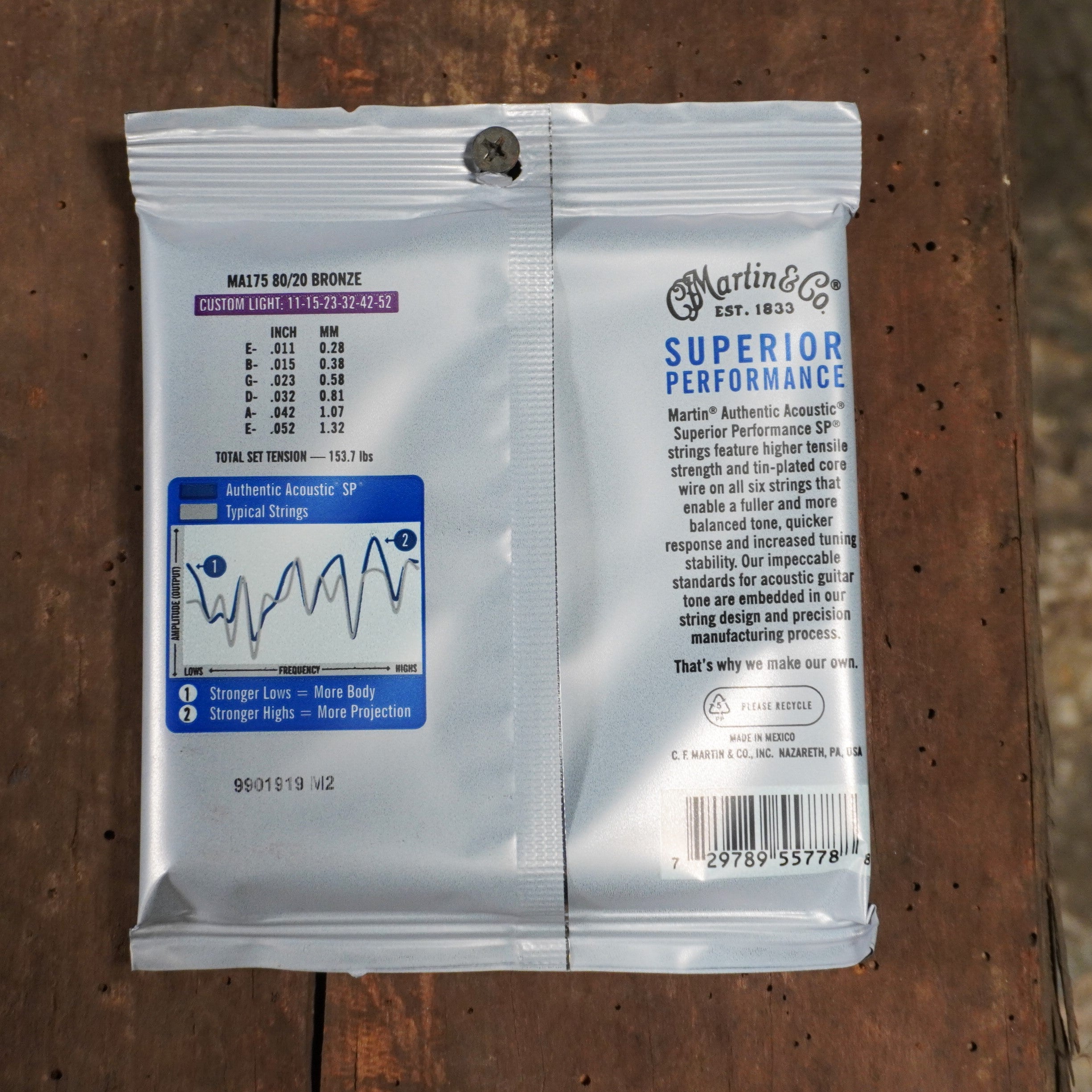 Martin Strings SP Phosphor Bronze Acoustic Strings Custom Light 11-52