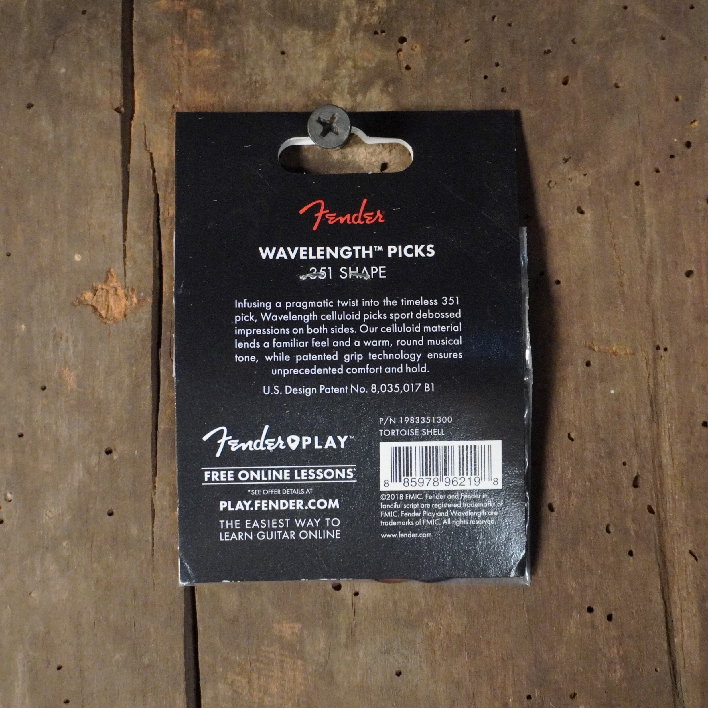 Fender Wavelength Celluloid Pick 351 Shape - 6 Pack