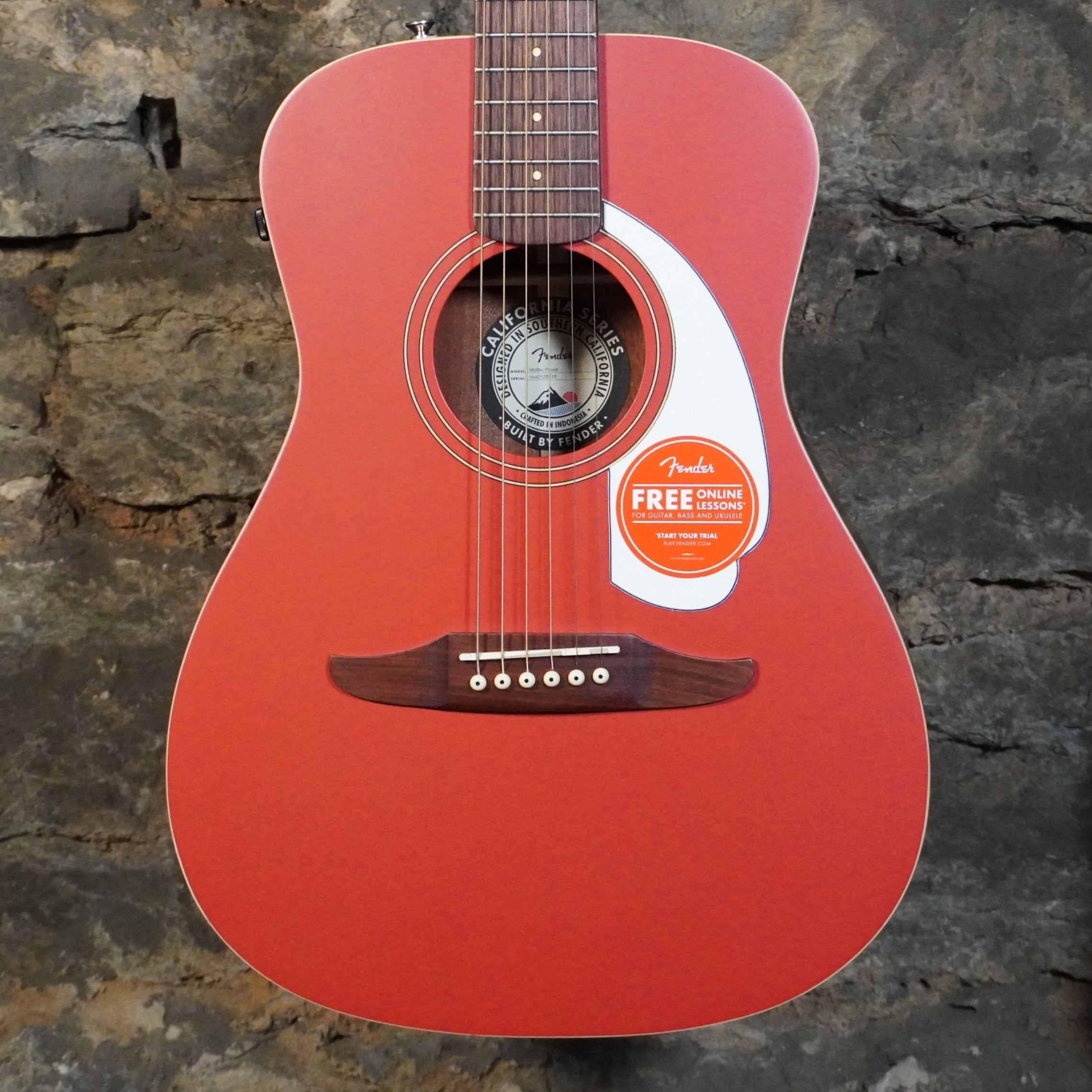 Fender Player Malibu Fiesta Red Walnut Fretboard Acoustic Electric
