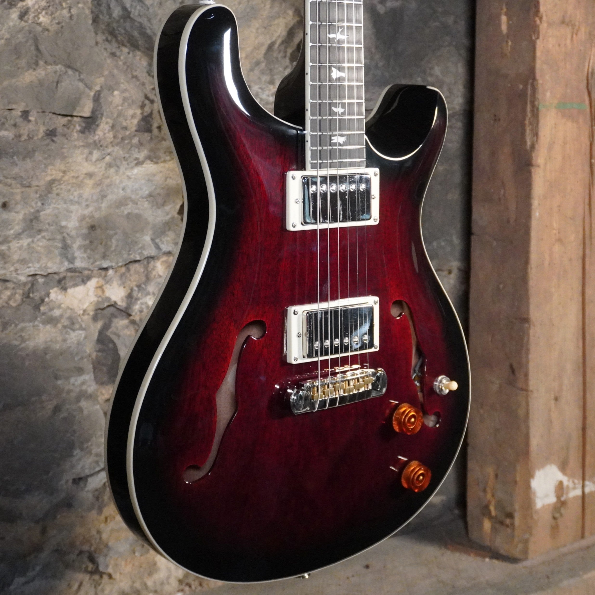 Used PRS SE Hollowbody Standard Fire Red Burst w/Hard Case Used