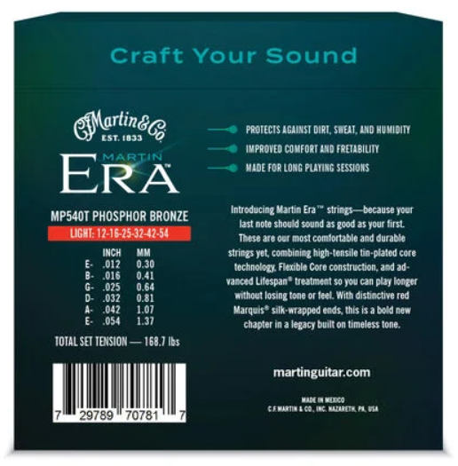 Martin Era™ Treated Light Acoustic Guitar Strings