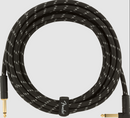 Fender Deluxe Series Straight/Angle Black Tweed Instrument Cable 15'