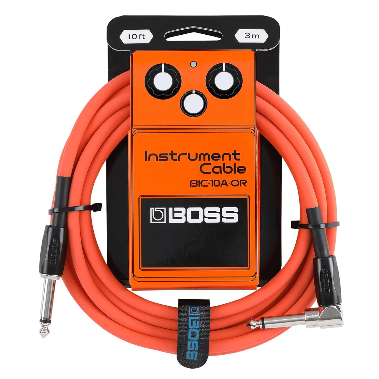 Boss BIC-10A 10ft Straight-Angled Instrument Cable Orange