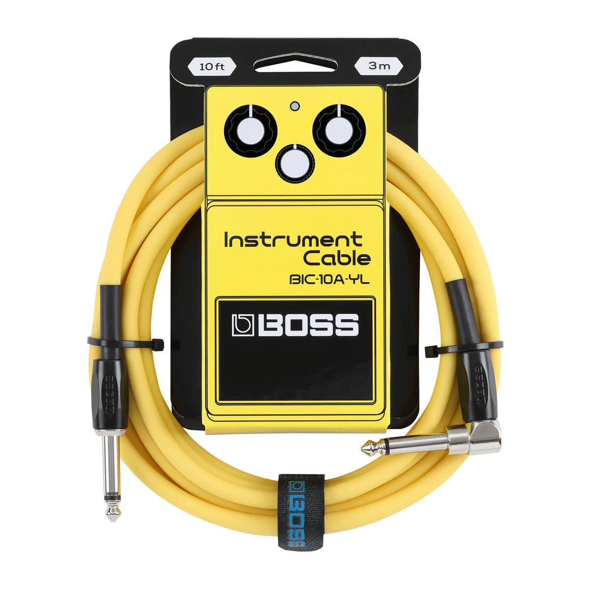 Boss BIC-10A 10ft Straight-Angled Instrument Cable Yellow