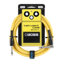 Boss BIC-10A 10ft Straight-Angled Instrument Cable Yellow