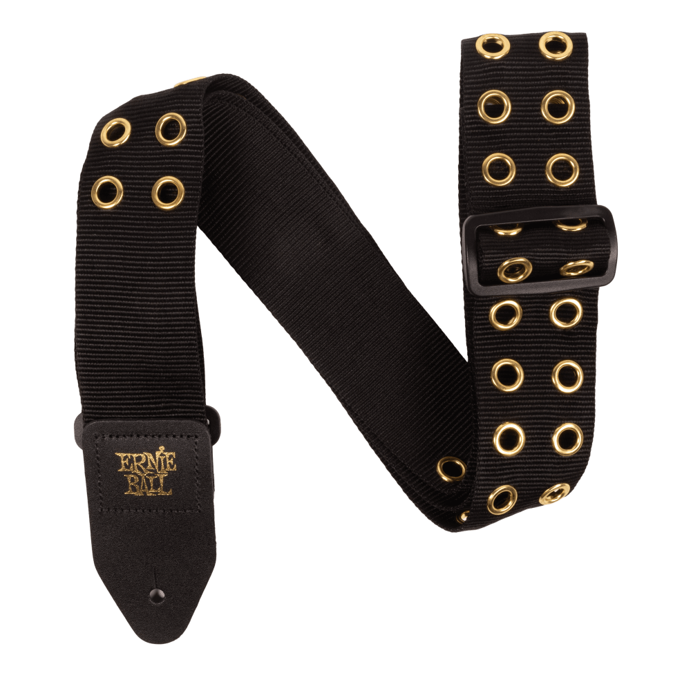 Ernie Ball Premium Guitar Strap Hole Lotta Metal Gold
