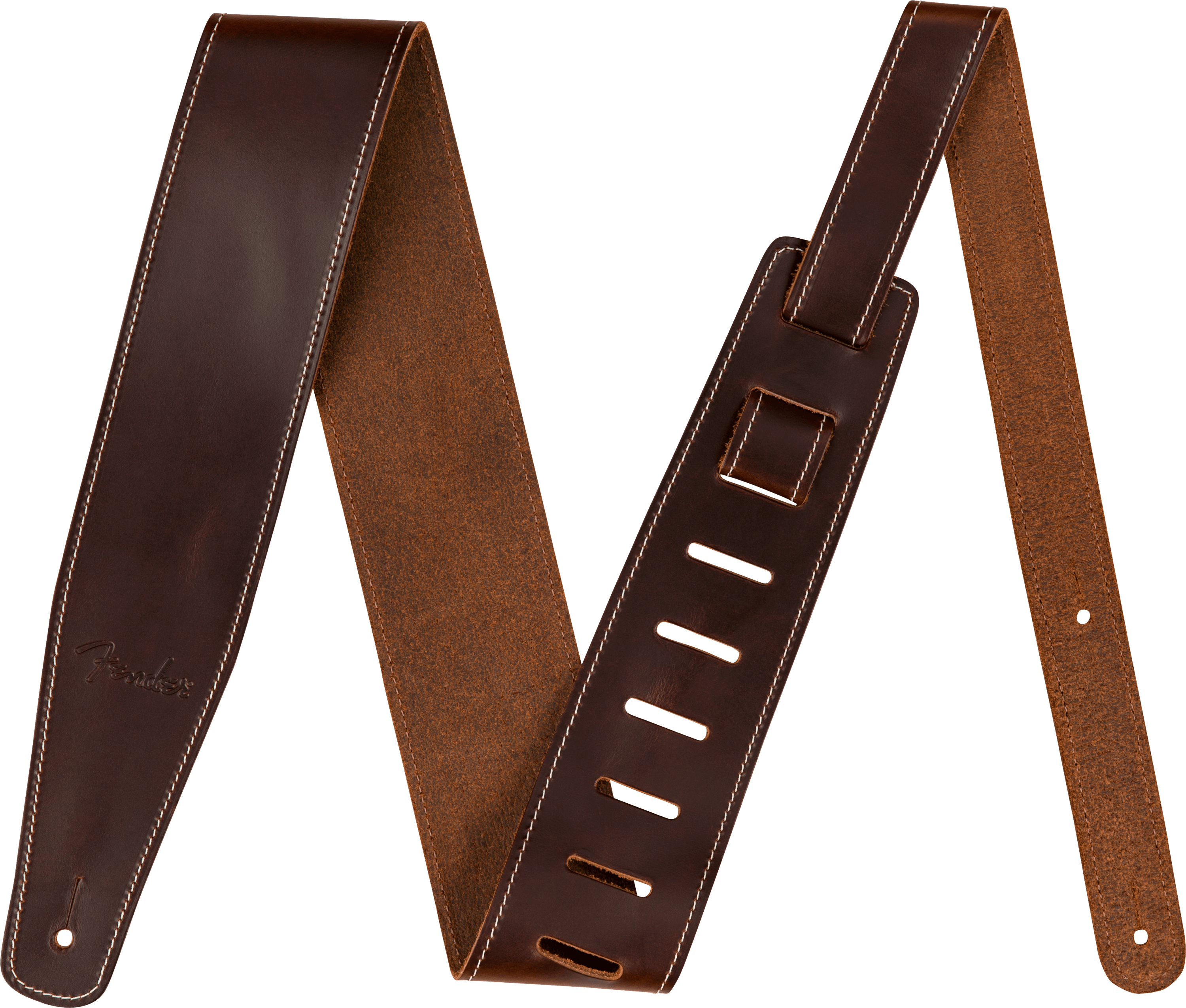 Fender Broken-In Leather Strap 2.5 inch Brown official product photo