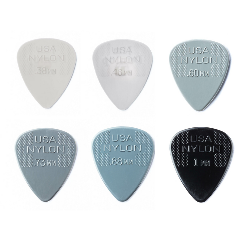 Dunlop Nylon Guitar Picks WHT/GY/BK  0.38-1.00 JAMS Pack 12pc