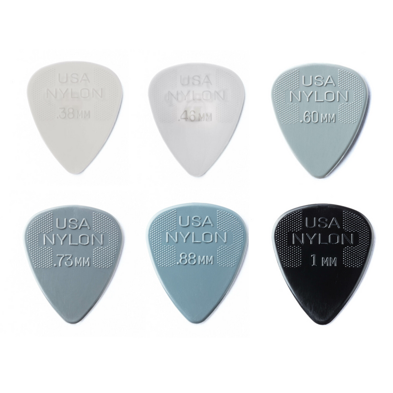 Dunlop Nylon Guitar Picks WHT/GY/BK  0.38-1.00