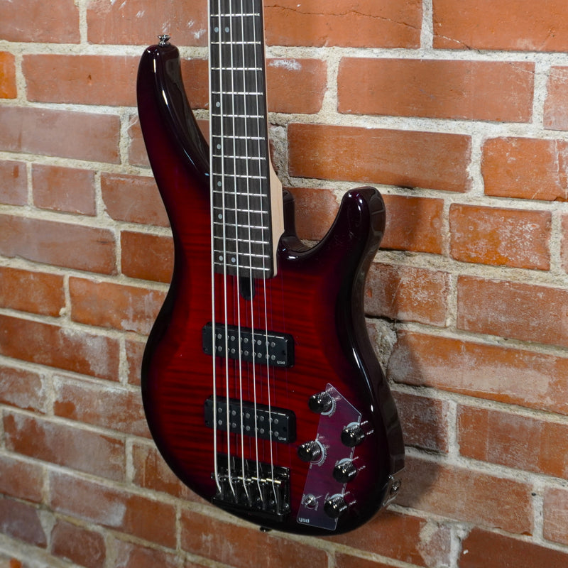 Yamaha TRBX605FM 5 String Bass Guitar Dark Red Burst