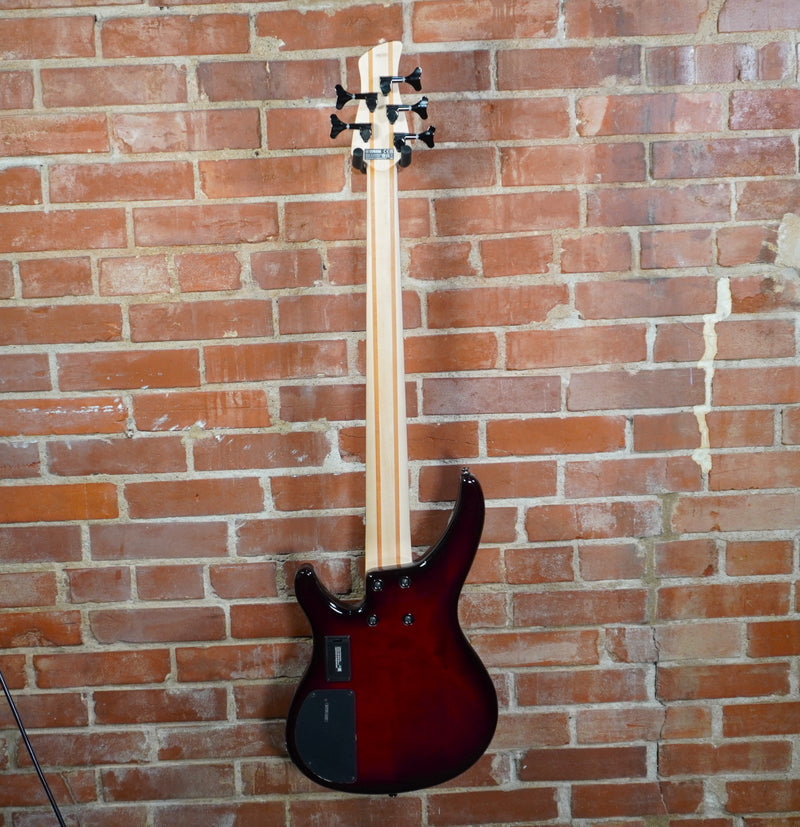 Yamaha TRBX605FM 5 String Bass Guitar Dark Red Burst