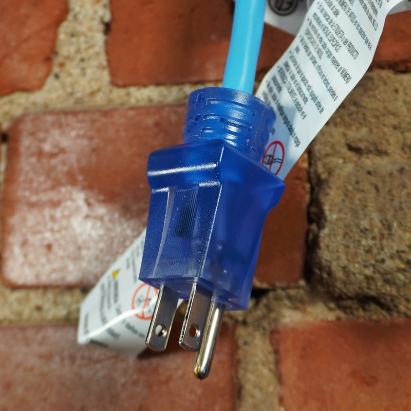 2ft 3 Oulet Power Adapter Clear Blue 14/3