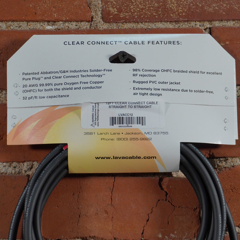 Lava Clear Connect Instrument Cable 12ft 1/4 - 1/4